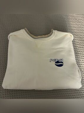 Off White Sweatshirt with Blue Pepsi Logo